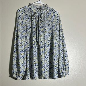 Ralph Lauren Floral Print Women's Top - Blue and Yellow